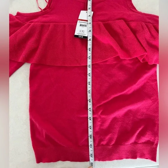 NWT SOFIA JEANS/ Pink/ Cold shoulders/ Knit long sleeve sweater/ Size US S - Picture 15 of 16